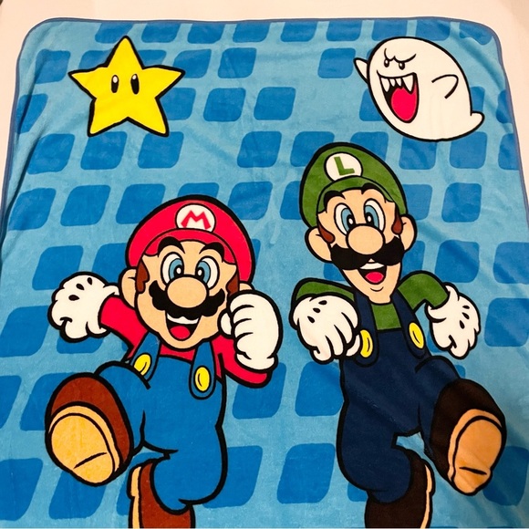 2013 Nintendo Super Mario Kids Blanket 60" x 45" - Picture 5 of 16
